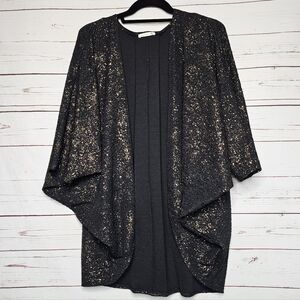Soprano Black and Gold Glitter Cardigan